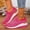 Hot Pink, variant on Women's Glittery Rhinestone Fashion Breathable Wedge Sneakers Summer Butterfly Embroidered Bling Sneakers for Women Sparkly Mesh Slip-on Walking Sneaker Pink