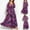 W-Purple, variant on Yuwull Women's Green Floral Maxi Wedding Dresses Casual Deep V Neck Long Sleeve Evening Dress Cocktail Party Dress for Women