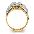thumbnail image 2 of 14k Two-tone Men's Polished and Textured with Black Enamel and AA Quality Diamond Masonic Ring Y4049AA, 2 of 7