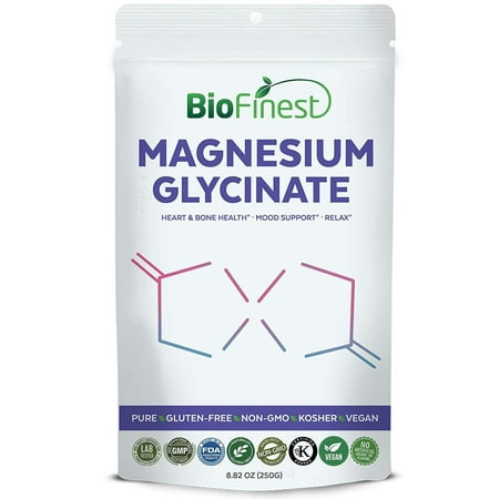 Biofinest Magnesium Glycinate Powder - Pure Gluten-Free Non-GMO Kosher Vegan Friendly - Supplement for Performance, Brain Health, Mood Support, Relax