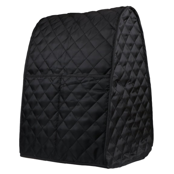 Dustproof Stand Mixer Cover with Organizer Pocket, Heavy Duty Quilted Protector for Kitchenaid Sunbeam Cuisinart Hamilton, Machine Washable, Black