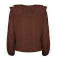thumbnail image 2 of GEORGE G BLUSA CR ML OLANES EN PECHO CHOCOL, 2 of 4