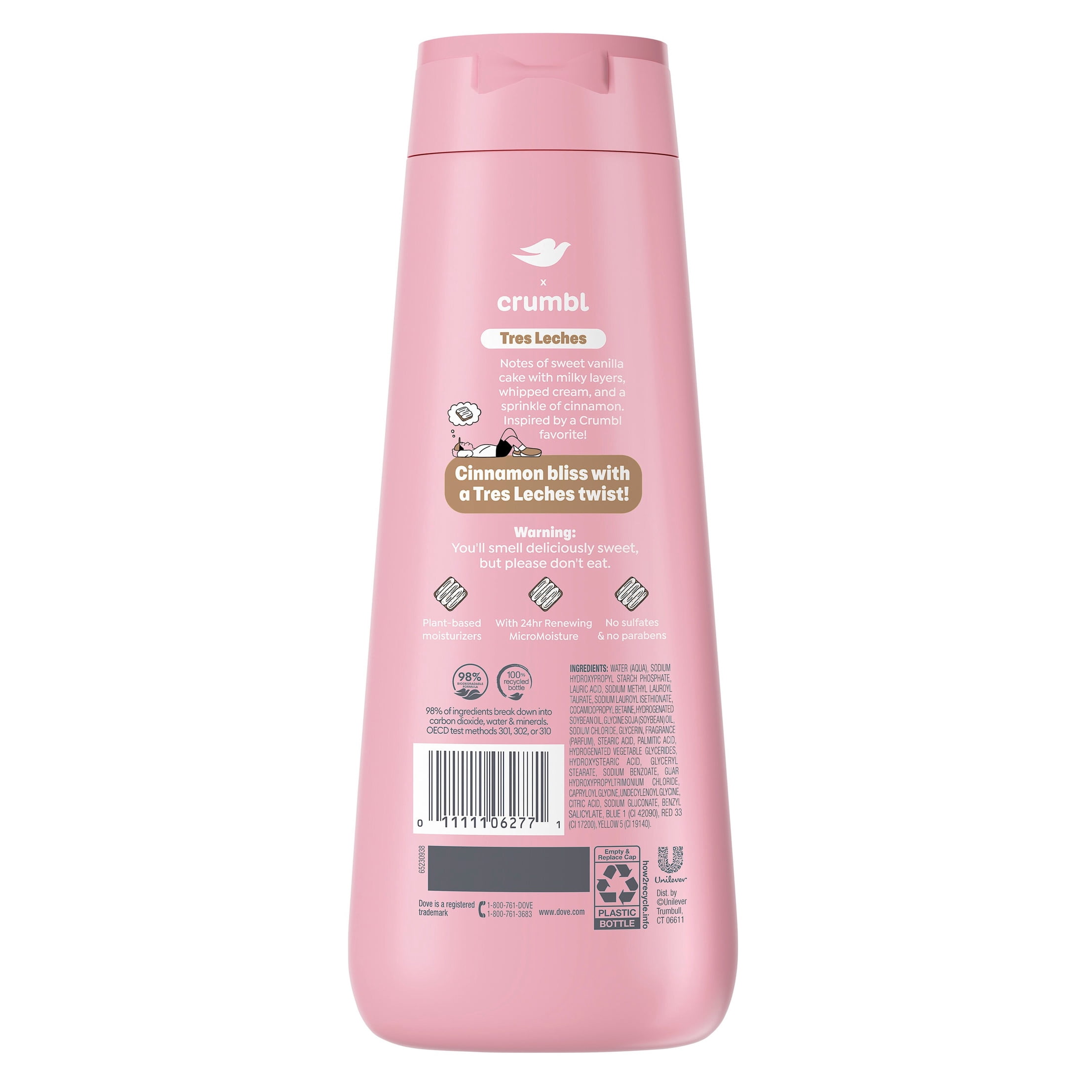 Dove Crumbl Limited Edition Body Wash Tres Leches, 20 fl oz