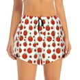 thumbnail image 2 of Picia Hand Drawn Tomatoes Pattern Women's 2 in 1 Athletic Running Shorts High Waisted Workout Casual Gym Sweat Shorts with Comfy Liner Zipper Pockets-XX-Large, 2 of 9