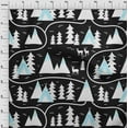 thumbnail image 4 of oneOone Silk Tabby Black Fabric Mountain Pattern Craft Projects Decor Fabric Printed By The Yard 42 Inch Wide, 4 of 5