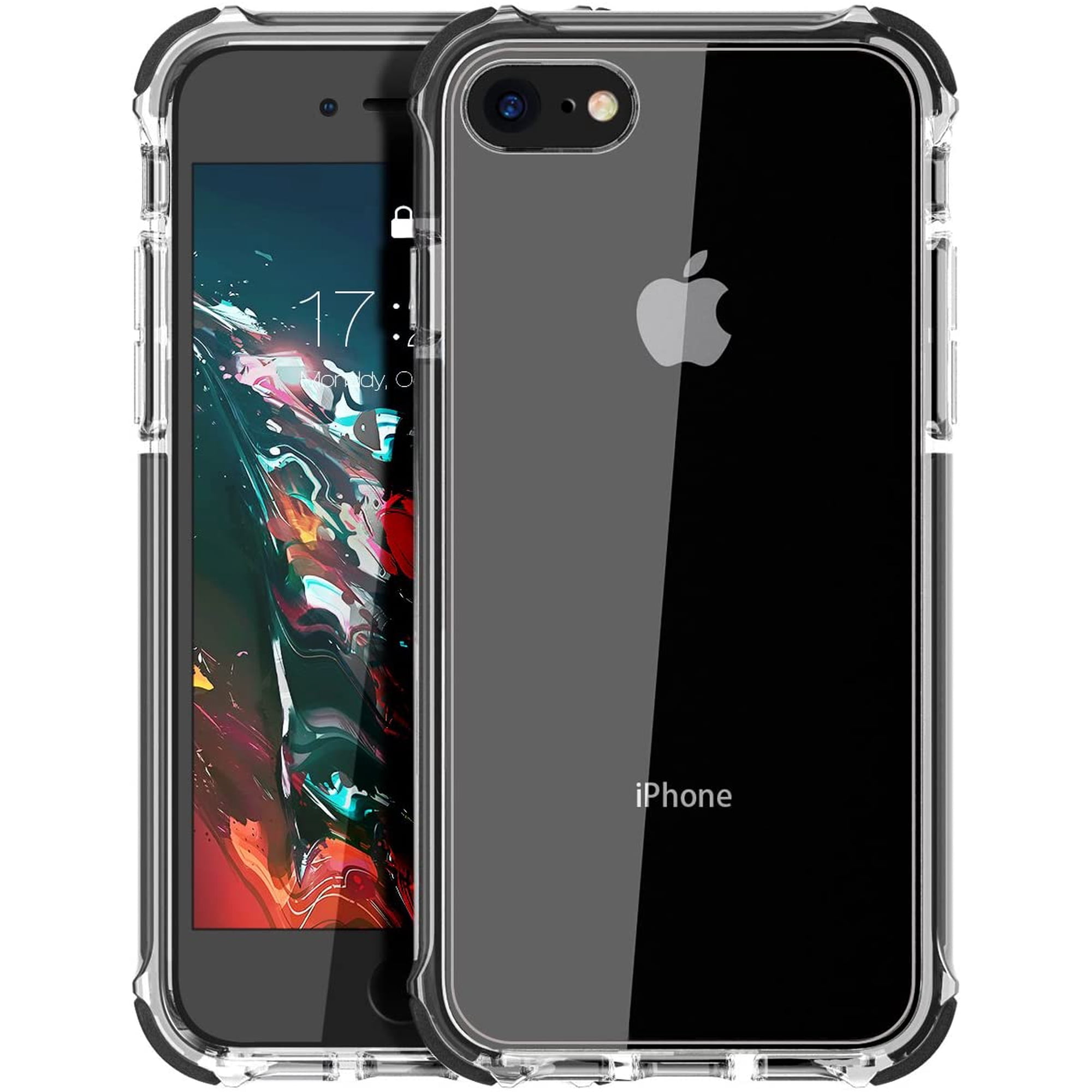 iPhone SE Case 2020, iPhone 8 Case, iPhone 7 Case, Clear Reinforced Corners TPU Bumper Cases for iPhone SE 2nd Generation, Thin Soft anti-Scratch Shockproof & Dropproof Protective Cover