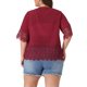 thumbnail image 3 of Agnes Orinda Túnica de Verano para Mujeres Talla Grande para el Día de la Madre con Panel de Encaje, Cárdigan Bohemio 3X Burdeos, 3 of 6