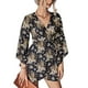 thumbnail image 1 of Vestido mini con escote en V y cinturón con estampado floral, vestido mini con escote en V y estampado floral, vestido mini con cinturón y dobladillo irregular con cinturón, funcionalidad inteligente, 1 of 7