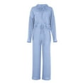 thumbnail image 4 of Pajamas for Women Set Long Sleeve Loose Hooded Casual Set Long Sleeve Round Neck Top/Shirt Set Up to 65% off, 4 of 5