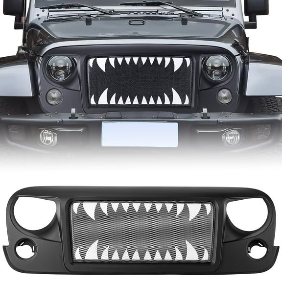 Sunpie Avenger Shark ABS Jeep Grille for 2007-2018 Jeep Wrangler JK/JKU