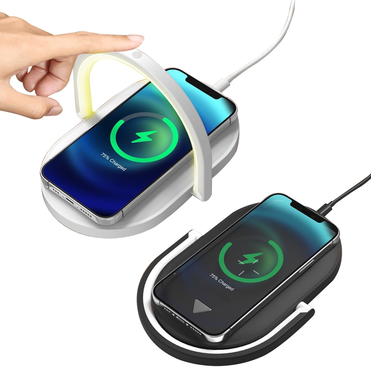 Zunammy 3 in1 LED Desk Lamp W/Fast Wireless Charger Bedside Light - White
