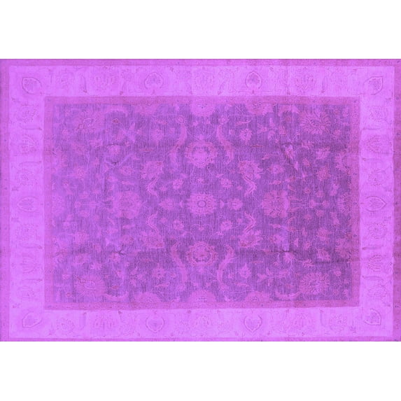 Ahgly Company Indoor Rectangle Oriental Purple Traditional Area Rugs, 4' x 6'