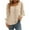Beige, variant on qolati Women's Boho Long Sleeve Shirts Vintage Swissed Dot Crew Neck Blouse Trendy Lantern Sleeve Lace Cutout Loose Tunic Tops