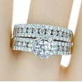thumbnail image 2 of 2.00ctw Diamond Ring Set 14K Gold Round Solitaire Center Halo Setting Wide Bands 2 piece Set, 2 of 3