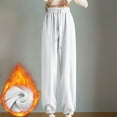thumbnail image 6 of MELDVDIB Womens Sweatpants Fleece Drawstring Elastic Waisted Baggy Joggers Solid Color Warm Gym Work Pants with Pockets White 2XL, 6 of 6