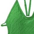 thumbnail image 6 of successthop Cute One Piece Swimsuit for Women Green Thong Crossed Straps Solid Swimwear Beachwear M, 6 of 7