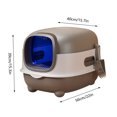 thumbnail image 3 of Large Cat Litter With Cat Litter Foldable Cat Litter With Lid Forward Facing And Front Loading Leak Proof Cat Litter Odor Control Easy To Clean Extra Large Litter Mat Silicone Litter Pellets And Pads, 3 of 3