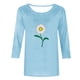 thumbnail image 4 of Camisetas Casuales de las Mujeres de Moda Impresa 3/4 Mangas Blusa Cuello Redondo para el Hogar Y Diario, 4 of 4