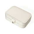 thumbnail image 7 of Walbest Travel Jewelry Case, Small Jewelry Box Holder Case for Women with Double Layers Travel Jewelry Organizer for Necklace Earring Rings Jewelry, Ladies Ornaments Case, 4.53" x 6.50" x 2.17", 7 of 7