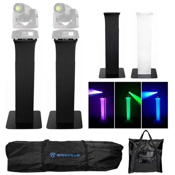 2 Totem Stands Black White Scrims For 2 Chauvet Intimidator Spot 255 IRC Lights