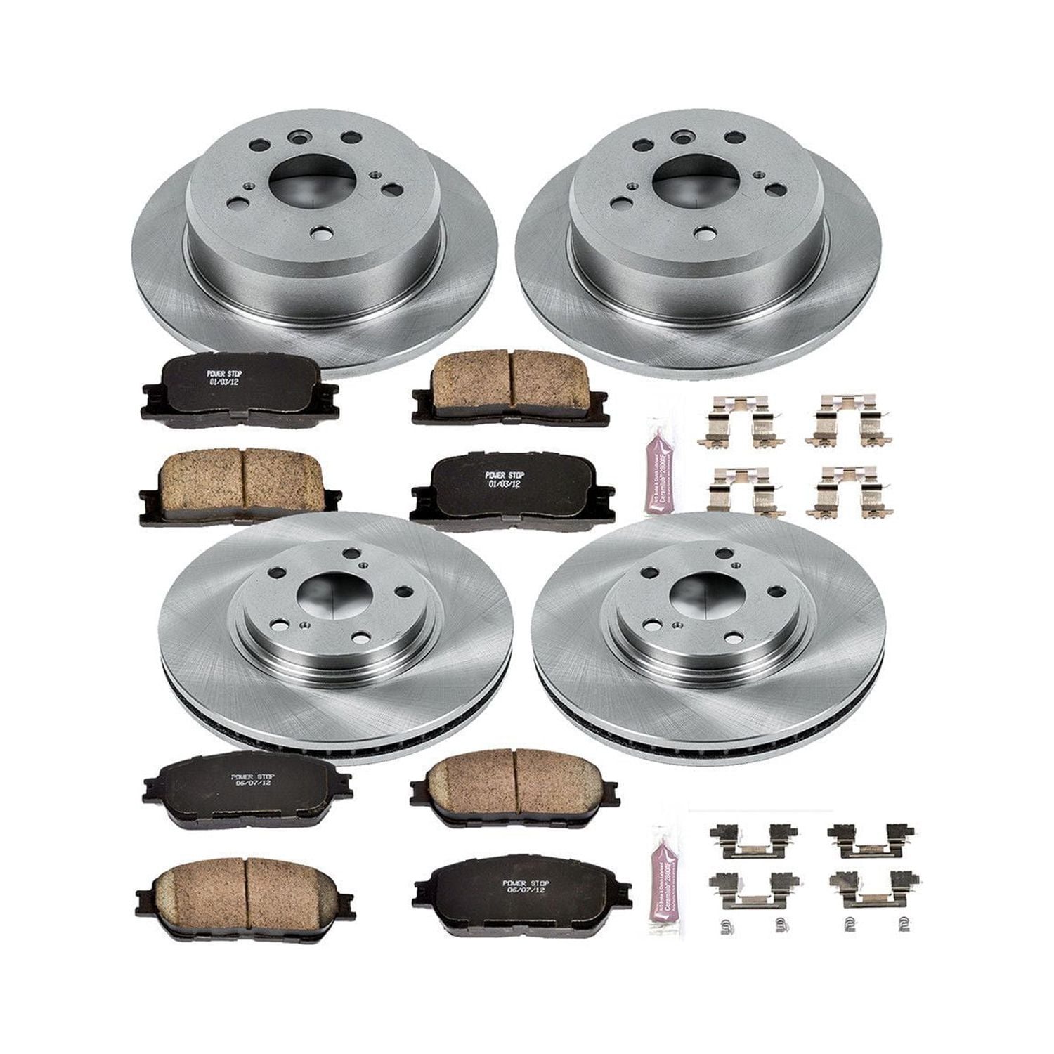 Power Stop Front and Rear Stock Replacement Brake Pad and Rotor Kit KOE1142