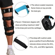 Insunen Functional Knee Brace for ACL MCL PCL Meniscus Ligament Sports Injuries Adjustable Orthopedic Knee Orthosis for Men & Women, Black, S-Right