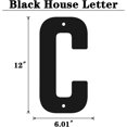 thumbnail image 2 of 12 Inch Modern Metal House Numbers, Metal Letter, Black Door Number, Metal Mailbox Numbers and Letters, Metal House Address Letters and Numbers for Outside Signs (C), 2 of 8