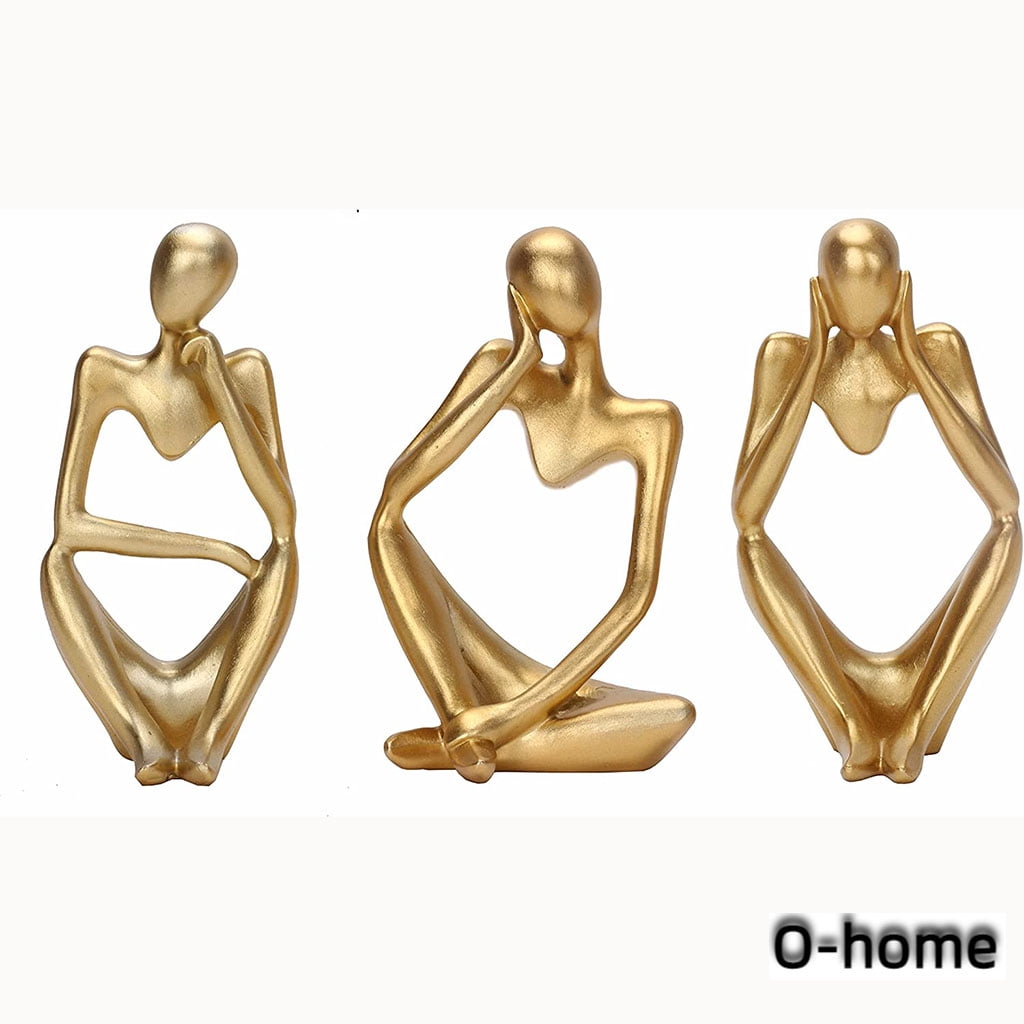 3 Piece The Statue Decor Accents Abstract Sculpture Bookshelf Decor