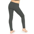 thumbnail image 3 of Stretch Is Comfort Stretchy Girl's Cotton Leggings Charcoal Gray XX-Large, 3 of 6