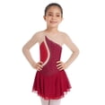 thumbnail image 6 of MSemis Girls Shiny Mesh Spliced Figure Ice Skating Dress Dancewear, 6 of 7