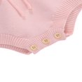 thumbnail image 2 of Newborn Infant Baby Girl Jumpsuit Solid Color Ruffle Sleeveless Knit Drawstring Romper Clothes Purple 12-18 Months, 2 of 7