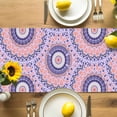 thumbnail image 4 of Table Runner Abstract Flower Table Decoration for Kitchen Dinning Indian Purple Floral Table Decoration for Indoor Outdoor Party Wedding Decor 13x72inch, 4 of 7