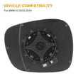 thumbnail image 2 of Car Mirror Glass Heated with Backing Plate Passenger Side for BMW X3 10-14, 2 of 7