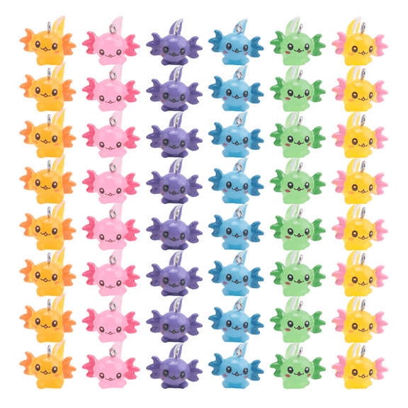 New Arrivals 48 PCS Animal Charms Axolotl Resin for Jewelry Making Tiny