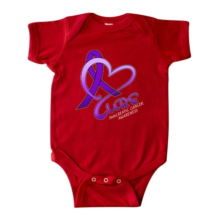 

Inktastic Cure- Pancreatic Cancer Awareness purple ribbon Gift Baby Boy or Baby Girl Bodysuit