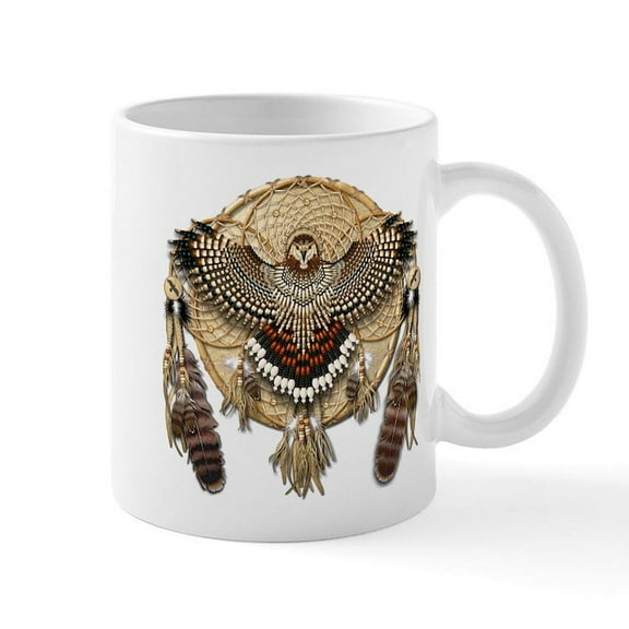 CafePress - Red Tail Hawk Dreamcatcher Mug - 11 oz Ceramic Mug - Novelty Coffee Tea Cup