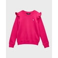 thumbnail image 4 of Polo Ralph Lauren Kids Ruffled Terry Sweatshirt (Big Kid) (Bright Pink W/White), 4 of 7