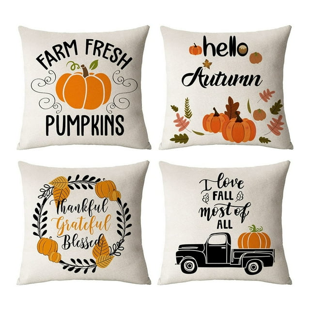 kurtrusly 4pieces Soft And Durable Pillowcase For Comfortable Halloween At Home Decorative Pillow Cover Halloween-7 1Set