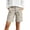 Beige, variant on CYRBOKO Women's Cargo Shorts Knee Length, Summer Mulit-pockets Elastic Waist Casual Bermuda Shorts Black Size 2XL