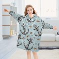 thumbnail image 5 of joogoo Wearable Blanket Hoodie for Anchors and Seashells Oversized Sherpa Hooded 3-14 YR M, 5 of 7