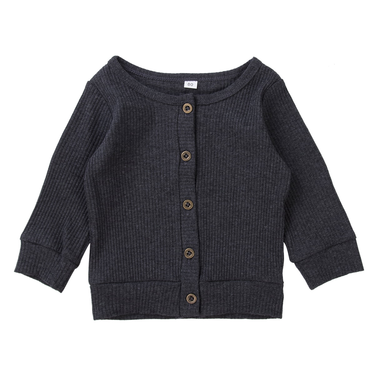 Toddler Kids Baby Boy Girl Long Sleeve Knit Sweater Cardigan Jacket Coat Outwear 