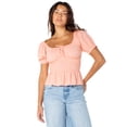 thumbnail image 3 of The Celebrity Pink Women's and Women's Plus Puff Sleeve Top, Sizes XS-XXXL, 3 of 5