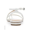 thumbnail image 3 of VIA SPIGA Womens White Croc Toe-Loop Strappy Padded Calandre Round Toe Buckle Leather Slingback Sandal 8 M, 3 of 4