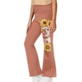 thumbnail image 2 of DISNIMO Sunflower Pig Flare Leggings with Pockets High Waisted Yoga Pants Kids Dance Bell Bottoms Leggings for Kids Yoga Pants for Girls Leggings Cross High Waisted Flare Pants 13-14, 2 of 7