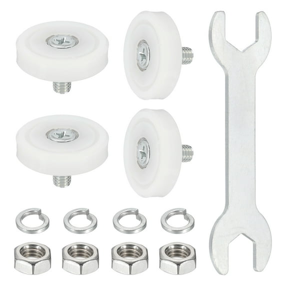 Uxcell Drawer Rollers Wheel Cabinets Positioning Sliding with Screw Washer Wrench for File Document Cabinets DIY 1.14"