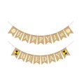 thumbnail image 1 of KAKOWELY Bandera de arpillera temática, accesorios decorativos para fiesta, pancarta con estampado de abejas y flores, guirnalda de cola de golondrina, banderines para fiesta, 1 of 5