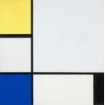 thumbnail image 2 of Mondrian, Piet 26x26 White Modern Wood Framed Museum Art Print Titled - Composition with Yellow-Blue-Black and Light Blue, 2 of 4
