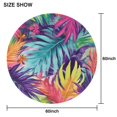 thumbnail image 6 of Colorful Tropical Leaf Pattern Round Tablecloth 60"x60",Wrinkle Wipeable Table Cloth for Kitchen Dining Room Picnic Patio Party, 6 of 6