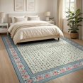 thumbnail image 3 of ODIKA 8'x10' Ultra-Soft Area Rug, Vintage Ditsy Stripe Butterfly Ribbon Details Scattered Delicate None Washable, Bare feet friendly, Silk-Touch for Bedroom, Under Sectional, 3 of 7