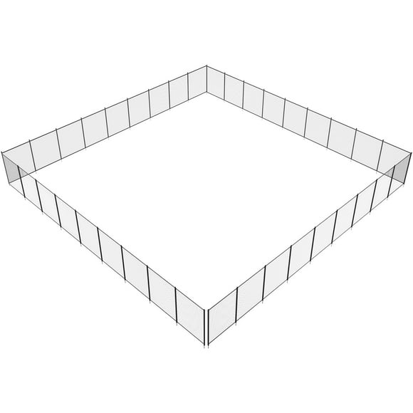 KFFKFF Swimming Pool Barrier, 4 x 108 FT Barriers for Inground Pools, Detachable Child Security Pool Enclosure, Simple Self-Assembly Pool Guard